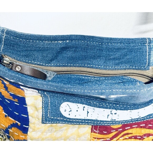 Travelteli Vintage Lot Patchwork Denim Purse Bag Crossbody Adjustable Strap New - Picture 11 of 12